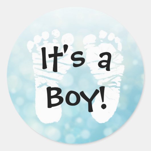 Het is een Sticker van een Baby shower. (Voorkant)
