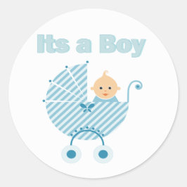 Het is een Sticker van het Baby shower van een jon