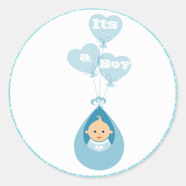 Het is een Sticker van het Baby shower van een jon