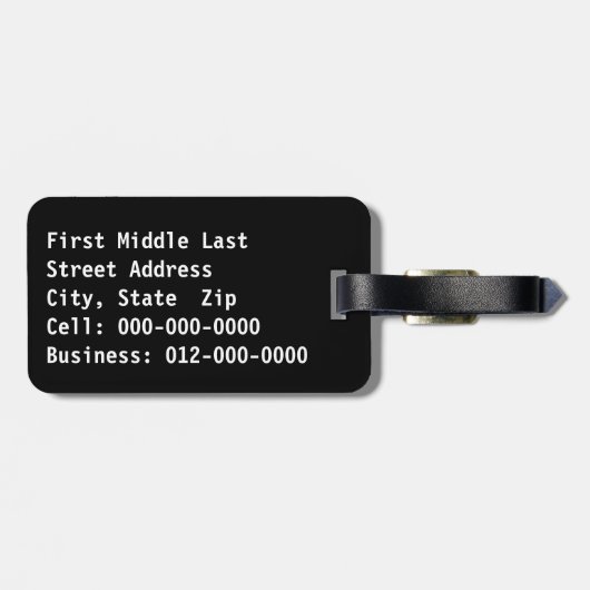 Het is een stijl GRUNGE Rusty Letters Bagagelabel (Achterkant horizontaal)