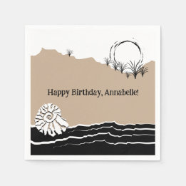 Het is een strandverjaardagsfeestje servet