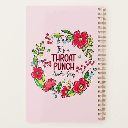Het is een Throat Punch Kinda Dag Planner (Achterkant)