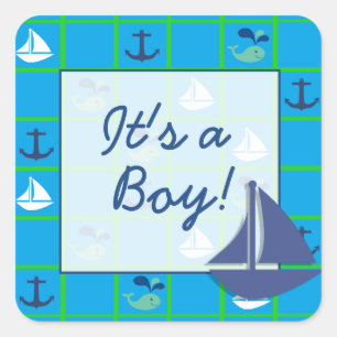 Het is een Tjonge Nautical Baby shower Sticker