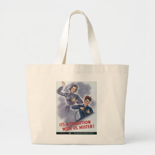 Het is een traditie met ons, meneer! grote tote bag