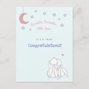 Het is een tweeling! Gefeliciteerd - Knuffel Konij Briefkaart
