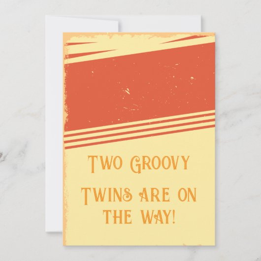 Het is een tweeling! Two Groovy zwangerschapsaanko Kaart (Voorkant)