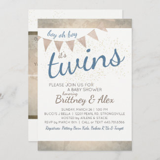 Het is een tweeling! uitnodiging tot baby shower