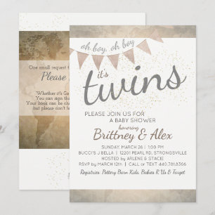 Het is een tweeling! uitnodiging tot baby shower