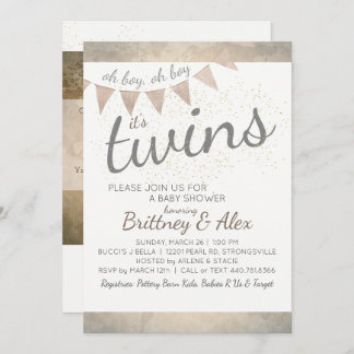 Het is een tweeling! uitnodiging tot baby shower