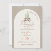 Het is een Twins Baby shower Invitation Kaart (Voorkant)