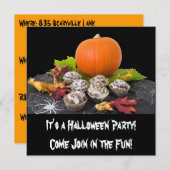 Het is een uitnodiging van een Halloween-partij (Voorkant / Achterkant)