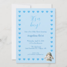Het is een uitnodiging voor een babyshower voor ee