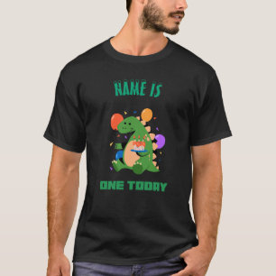 Het "is één vandaag" grappige dino-thema verjaarda t-shirt