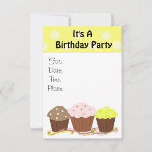 Het is een verjaardagsfeest met Cupcakes Kaart
