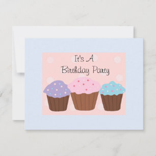 Het is een verjaardagsfeest met Cupcakes Kaart