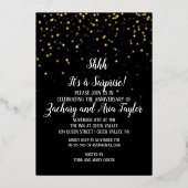 Het is een verrassende Confetti op Black Party Gol Folie Uitnodiging (Voorkant)