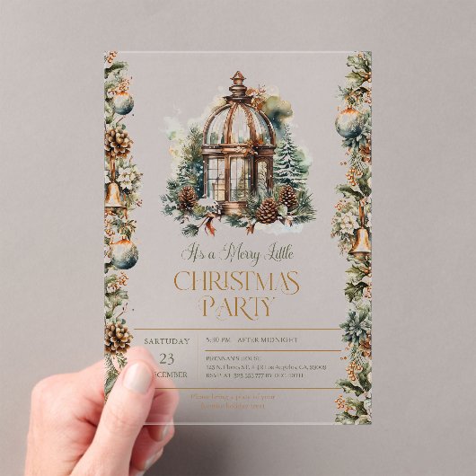 Het is een vrolijk klein kerstfeest uitnodiging acryl uitnodigingen (Insitu (Draagbaar))