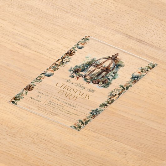 Het is een vrolijk klein kerstfeest uitnodiging acryl uitnodigingen (Laagn)