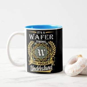 Het is een wafel ding dat je niet zou begrijpen tweekleurige koffiemok