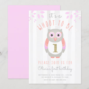 Het is een Whoot om One Woodland Owl 1e verjaardag Kaart