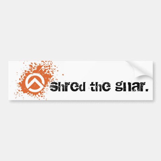 Het is een wit-wit-georiënteerde gnar. bumpersticker (Voorkant)