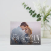 Het is een wonderbaarlijk leven | Aangepaste foto  Feestdagenkaart (Staand voorkant)