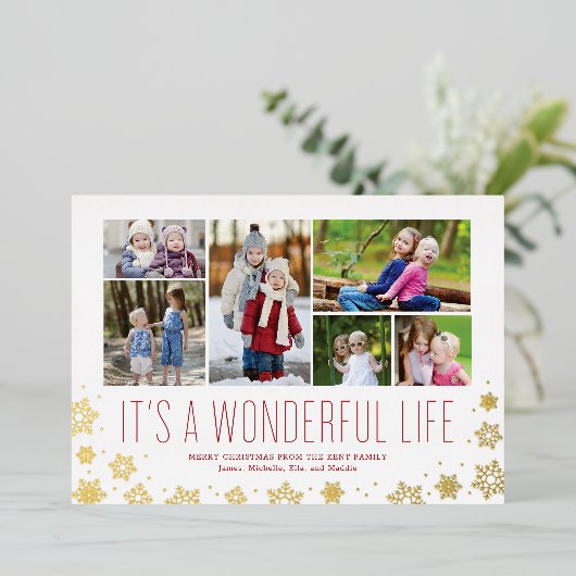 Het is een wonderbaarlijk leven MultiPhoto Folie K Folie Feestdagenkaart (Staand Voorkant)
