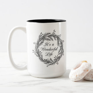 Het is een wonderlijk leven - kerstMok Tweekleurige Koffiemok