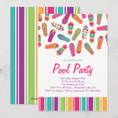 Het is een zomerslip-Flop Pool Party Invitation Kaart (Voorkant / Achterkant)