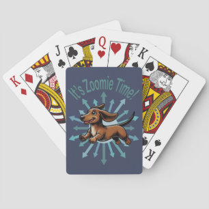 Het is een Zoomie Time teckel Pokerkaarten