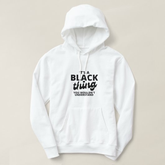 Het is een zwart ding, een basisch overtrokken Swe Hoodie (Design voorkant)