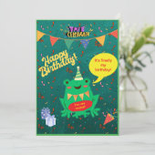 Het is eindelijk mijn verjaardag 29 feb kikker Con Kaart (Staand voorkant)