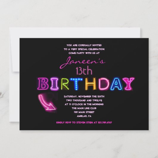 HET IS ELEKTRISCH! 13e verjaardag Uitnodiging (Voorkant)