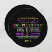 HET IS ELEKTRISCH! NEON GLOW Bar Mitzvah uitnodigi Kaart (Voorkant / Achterkant)