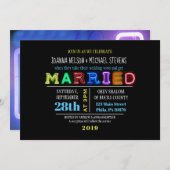 HET IS ELEKTRISCH! NEON SIGN Wedding Invitation Kaart (Voorkant / Achterkant)