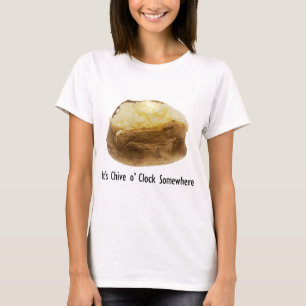 Het is ergens Bieslook uur Grappige Gebakken Aarda T-shirt