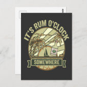 Het is ergens Rum O'clock Fun Vakantie Briefkaart (Voorkant / Achterkant)