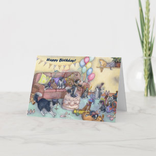 Het is feesttijd. Birthday-stijlkaart Kaart