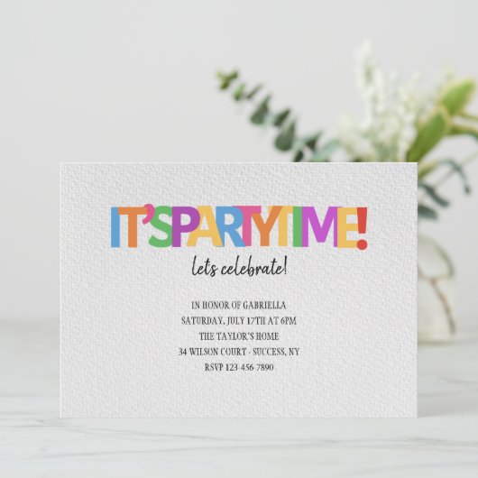 Het is feesttijd kaart (Staand voorkant)