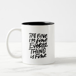 Het is Fine Hand Lettered Tweekleurige Koffiemok