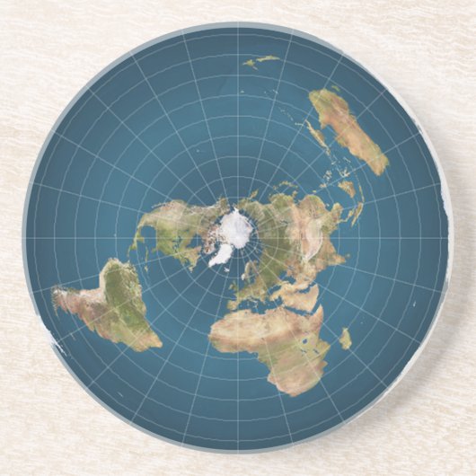 Het is Flat.  Nee, echt. Zandsteen Onderzetter (Voorkant)