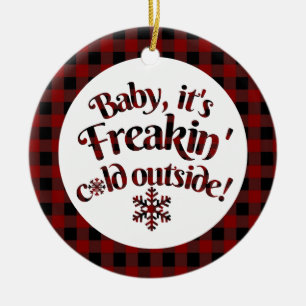 Het is Freakin Cold Outside Buffalo Pset Kerstmis Keramisch Ornament
