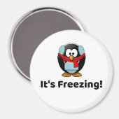 Het is Freezing. Funny Cold Penguin Magneet (Voorkant / Achterkant)