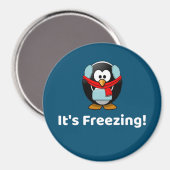 Het is Freezing. Funny Cold Penguin Magnet Magneet (Voorkant / Achterkant)