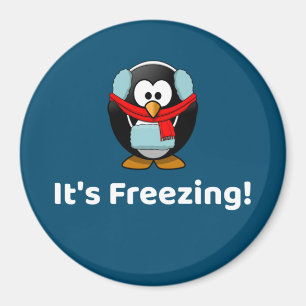 Het is Freezing. Funny Cold Penguin Magnet Magneet