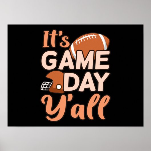 Het is Game Day Y'all Football Player Coach Poster (Voorkant)