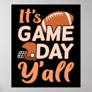 Het is Game Day Y'all Football Player Coach Poster