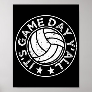 Het is Game Day Y'all Funny Volleyball Player Vbal Poster
