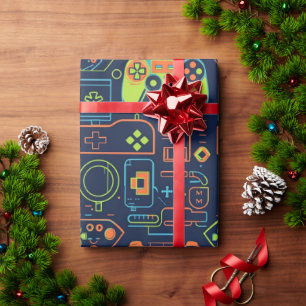 Het is Game On Schedel – Videospel Verjaardag Cadeaupapier