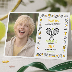 Het is Game Time Tennis 1e verjaardag – Leuk voor Bedankkaart